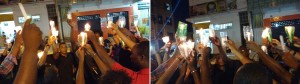 Segurando velas os moradores do Nordeste protestam por paz. Foto: Leitor Bahia.ba via Whatsapp.