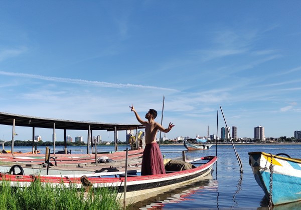 Bailarino Wagner Damasceno em gravação do filme Uma Janela Interior - foto por Adriano Alves