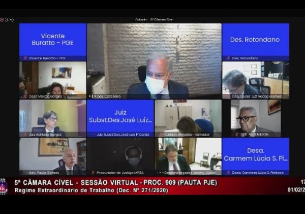 5ª Câmara Cível do TJBA julga 750 processos durante sessão