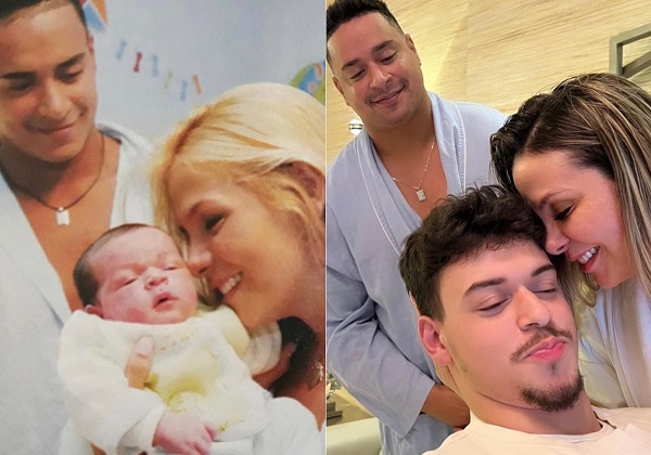 Xanddy e Carla Perez recriam foto com filho de 19 ano atrás: ‘Coração…