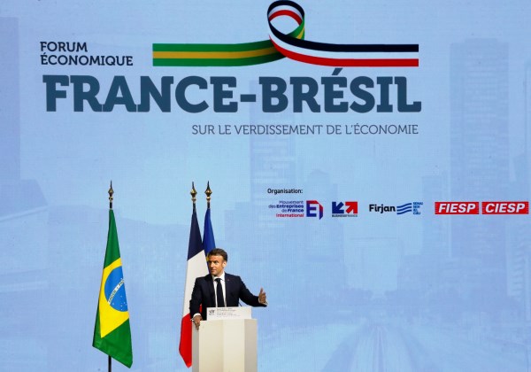 Macron, Alckmin e Haddad no Forum Brasil-França, na FIESP