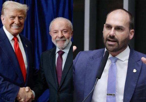 Eduardo Bolsonaro ataca Lula após encontro do presidente com Trump: ‘Ex-presidiário’