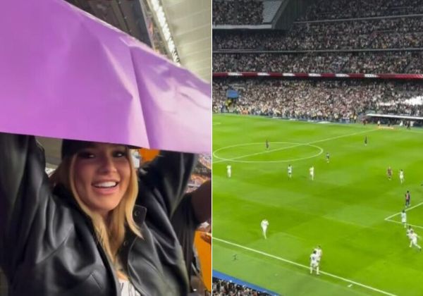 VÍDEO: Virginia Fonseca vibra com vitória de Vini Jr em jogo do Real Madrid