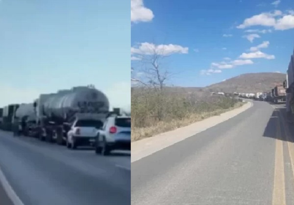 Carreta-tanque carregada com etanol e gasolina tomba na BR-242