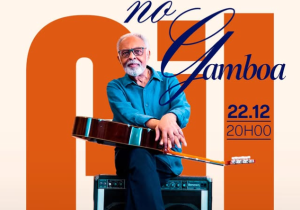 Gilberto Gil fará show no Teatro Gamboa nesta segunda (22); saiba como assistir