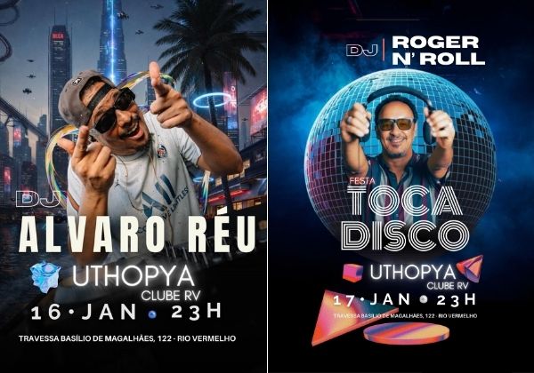 Uthopya – Clube RV recebe DJ Roger N’ Roll e DJ Álvaro Réu neste fim de semana