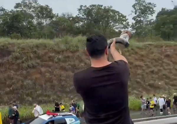 VÍDEO: Trompetista protesta durante caminhada pró-Bolsonaro liderada por Nikolas