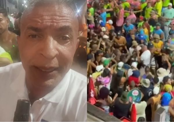 Coronel Sturaro curte pipoca de Bell Marques com foliões; veja vídeo