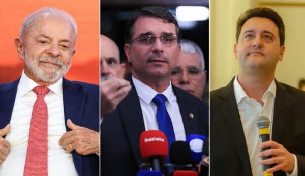 Pesquisa aponta empate de Lula com Flávio Bolsonaro e Ratinho Junior no 2º turno