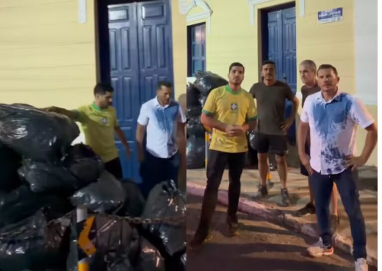 Deputado bolsonarista joga sacos de lixo na porta de Prefeitura em…