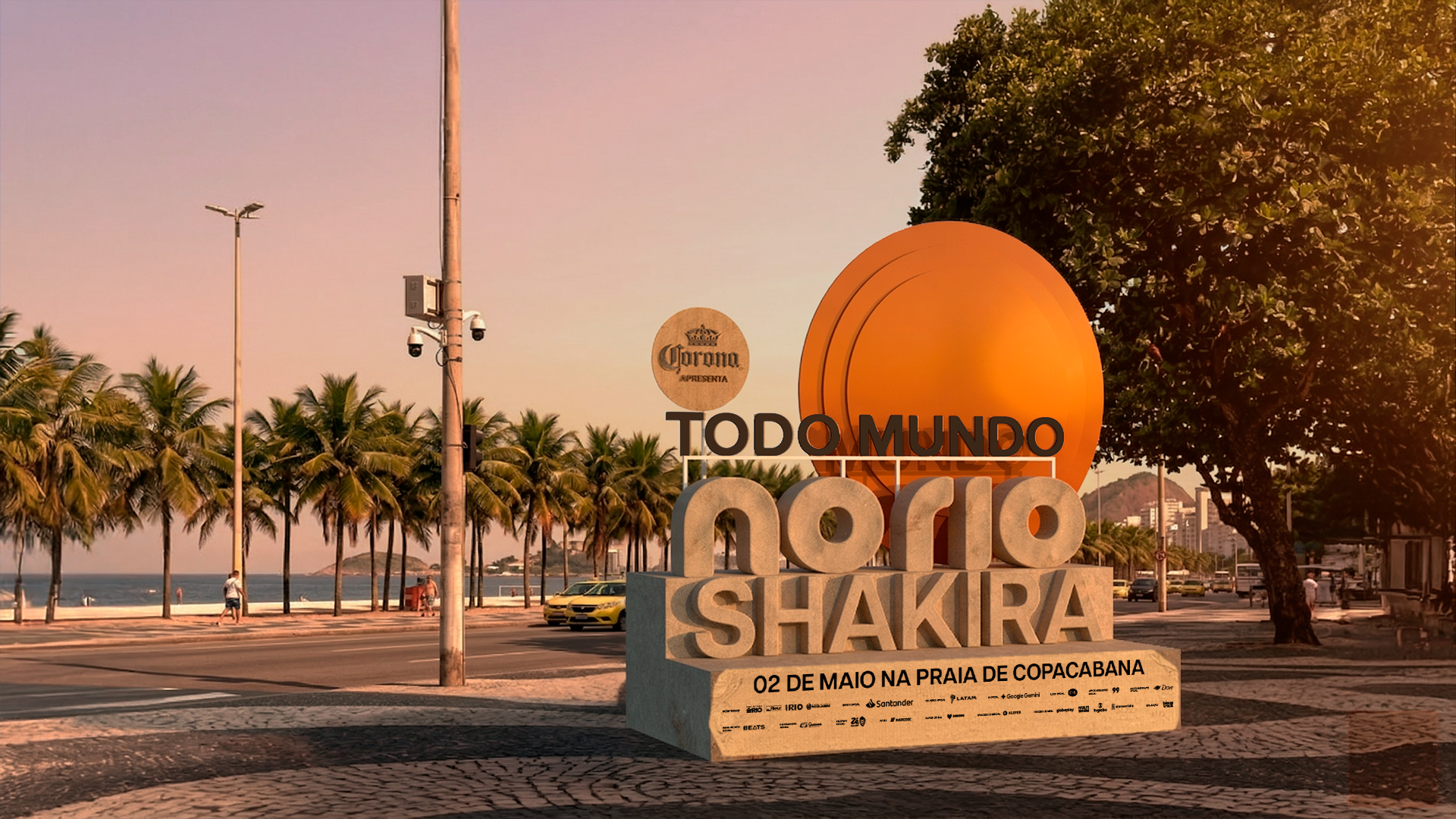 ‘Todo Mundo no Rio’ ganha escultura de areia para show de Shakira