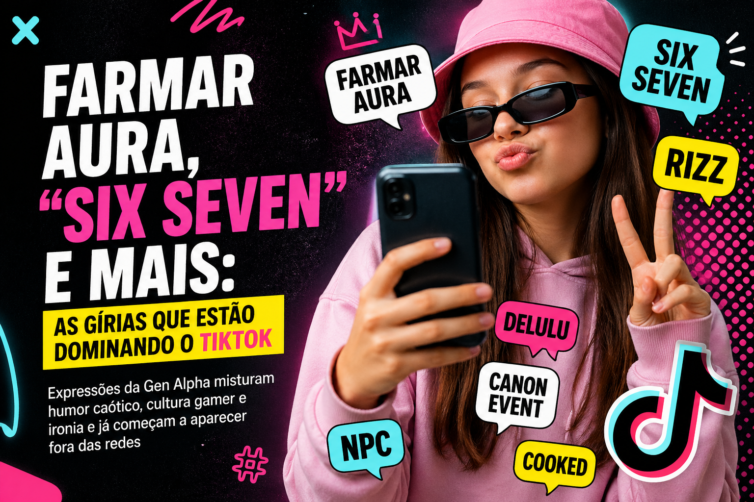 ‘Farmar aura’, ‘six seven’ e mais: entenda as gírias que estão dominando o TikTok