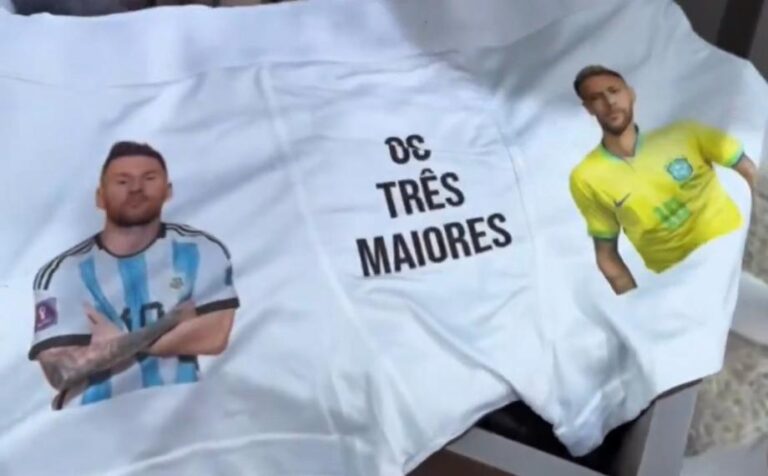 Neymar chama atenção ao exibir cueca personalizada com Messi: ‘Os…