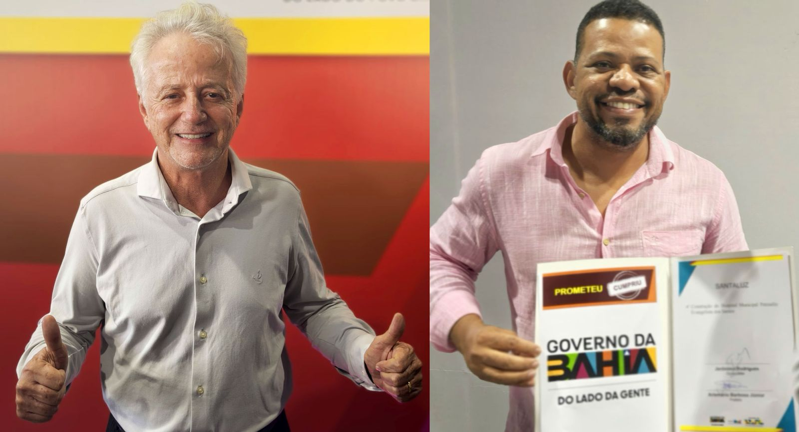 Ex-aliados de ACM Neto, prefeitos de Araçás e Santaluz declaram apoio à Jerônimo