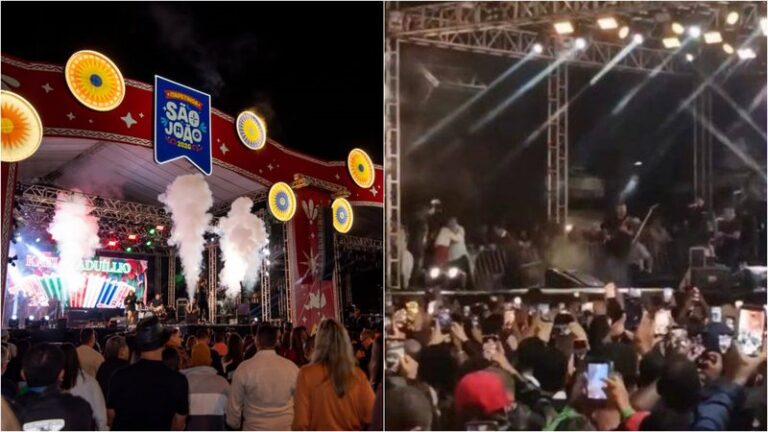 VÍDEO: Estrutura de palco desaba em show de Amado Batista no São João…