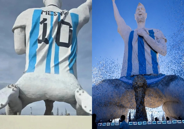 Estátua gigante de Messi na Argentina viraliza e gera piadas