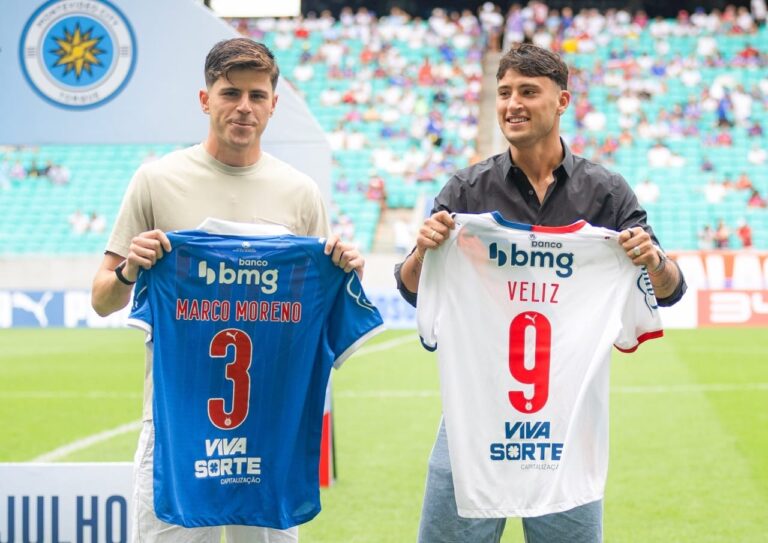 Bahia oficializa apresentação de Marco Moreno e Alejo Véliz