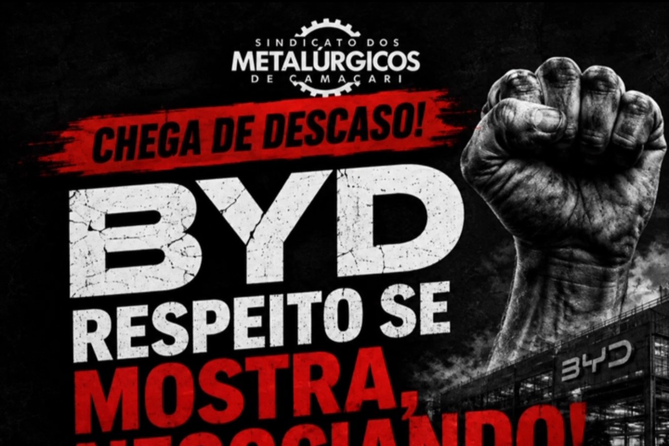Trabalhadores protestam em Camaçari e denunciam ‘descaso’ da BYD