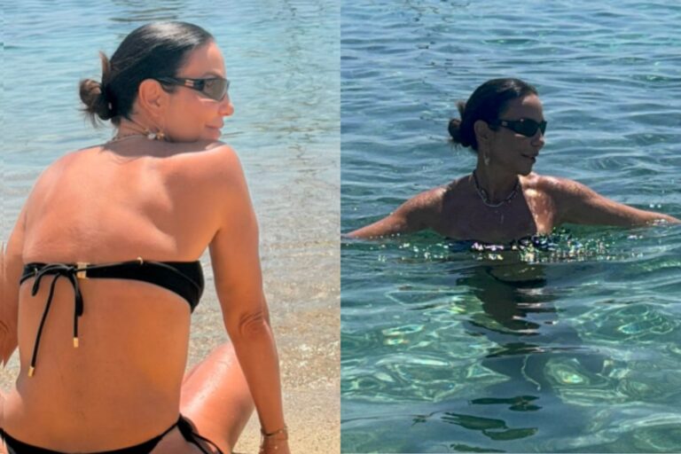 Ivete Sangalo posa de biquíni durante viagem com namorado pela…