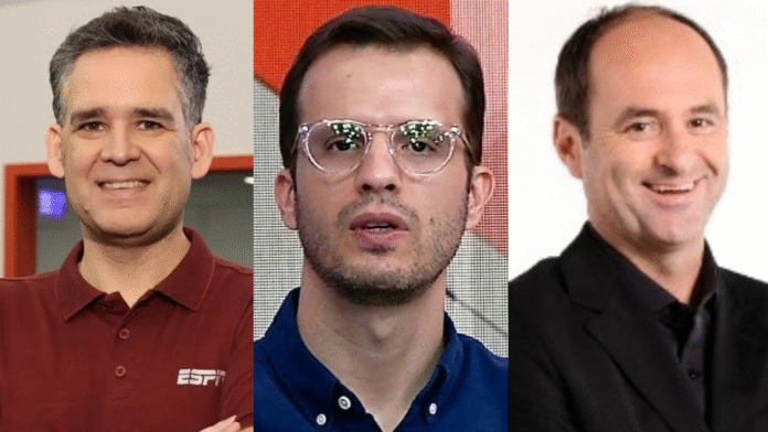 Léo Bertozzi, André Kfouri e Carlos Eugênio Simon renovaram com a ESPN