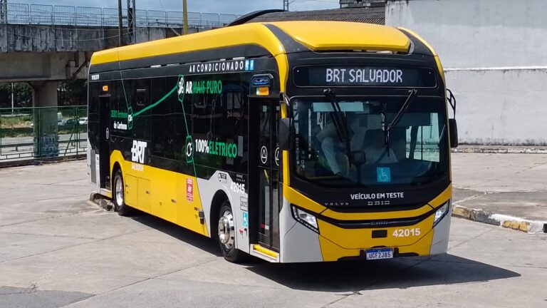 Salvador inicia teste de novo ônibus elétrico no BRT nesta quinta