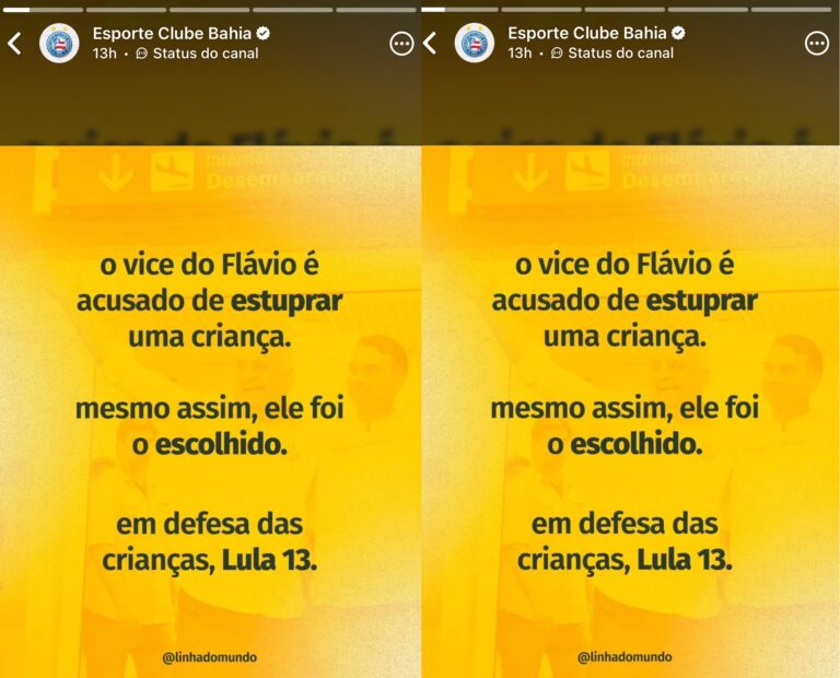 VÍDEO: Bahia publica mensagem política e gera críticas nas redes